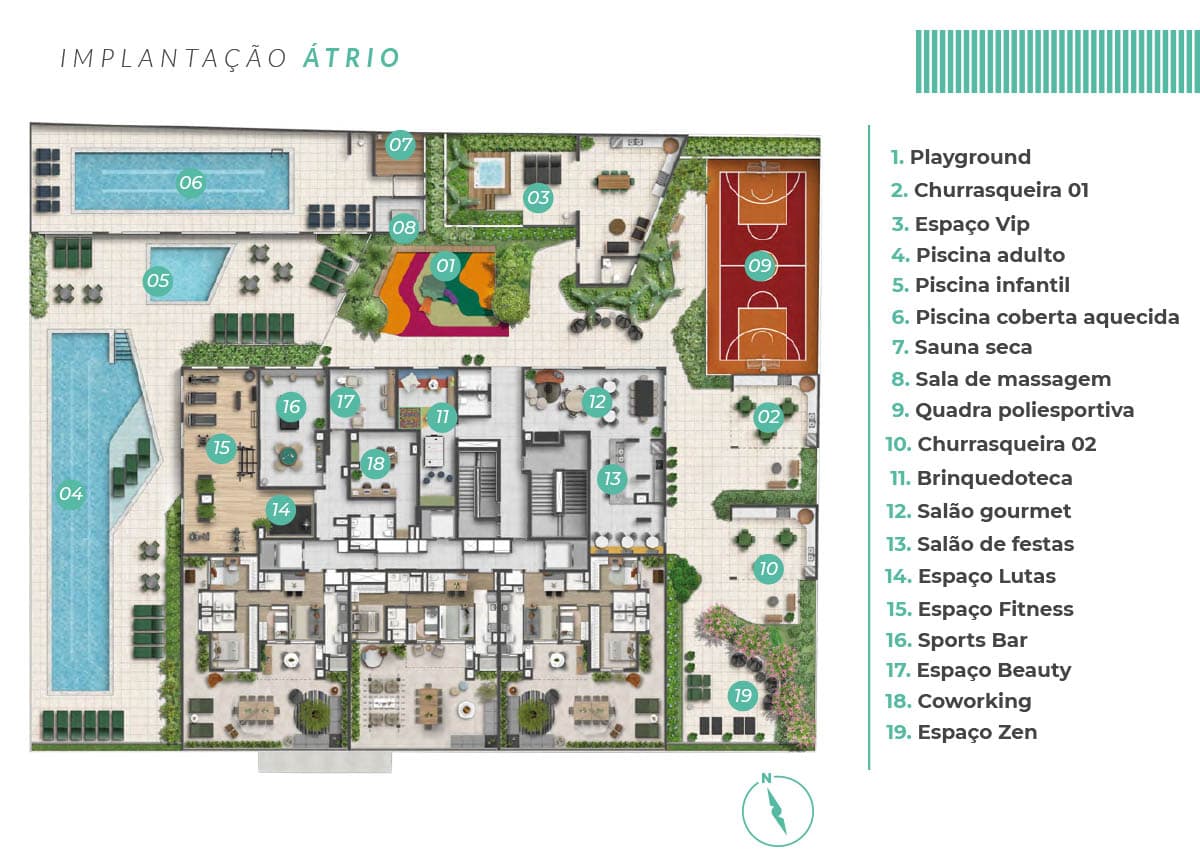 Implantação do átrio do empreendimento
