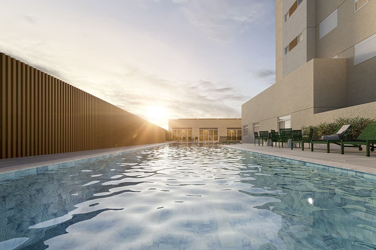 Perspectiva ilustrada da piscina
